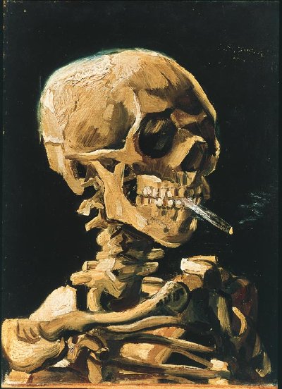 Vincent van Gogh’s Skull of a Skeleton with Burning Cigarette, 1885-1886